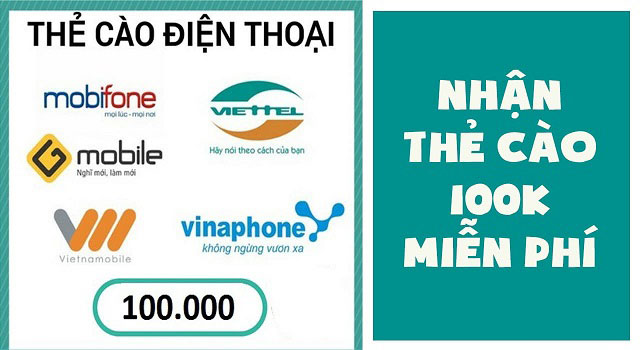 Thẻ cào điện thoại Mobifone 100k miễn phí, Free card SLL