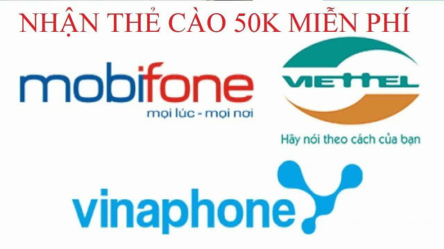 Thẻ cào điện thoại Mobifone 50k miễn phí, Free card SLL