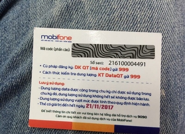 Thẻ cào điện thoại Mobifone 50k miễn phí, Free card SLL