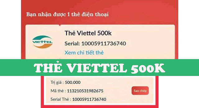 Thẻ cào điện thoại Viettel 500k miễn phí, Free Card SSL