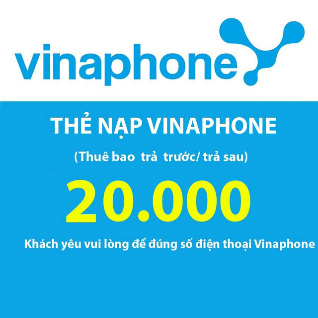 Thẻ cào điện thoại Vinaphone 20k miễn phí, Free card SLL
