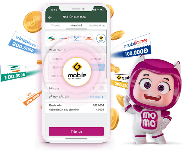 Thẻ cào điện thoại Gmobile miễn phí 50k,100k,200k, Free Card SSL