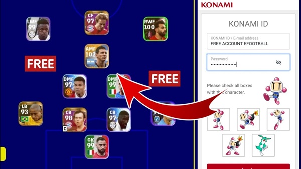 Acc eFootball free - Tặng Acc Pes Free mới nhất