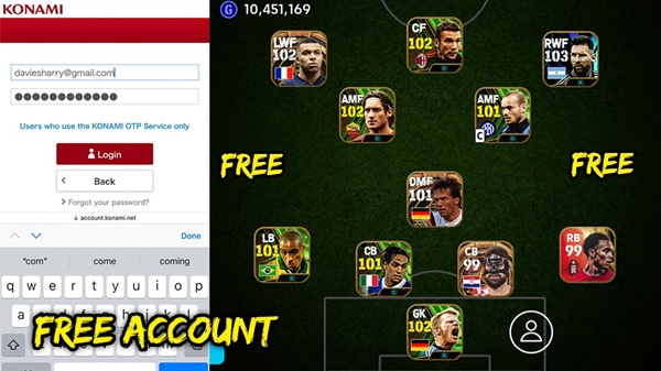 Acc eFootball free - Tặng Acc Pes Free mới nhất