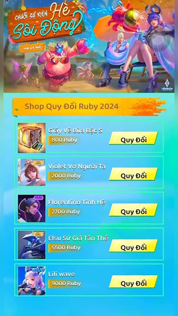 Shop quy đổi ruby Liên Quân - Cửa hàng trao đổi thẻ Garena!